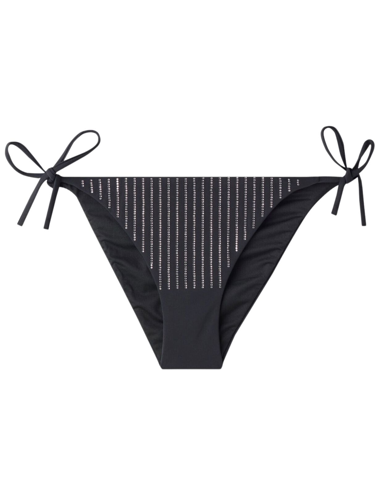 Calcinha De Biquíni Com Laços e Strass Shanghai - Preto