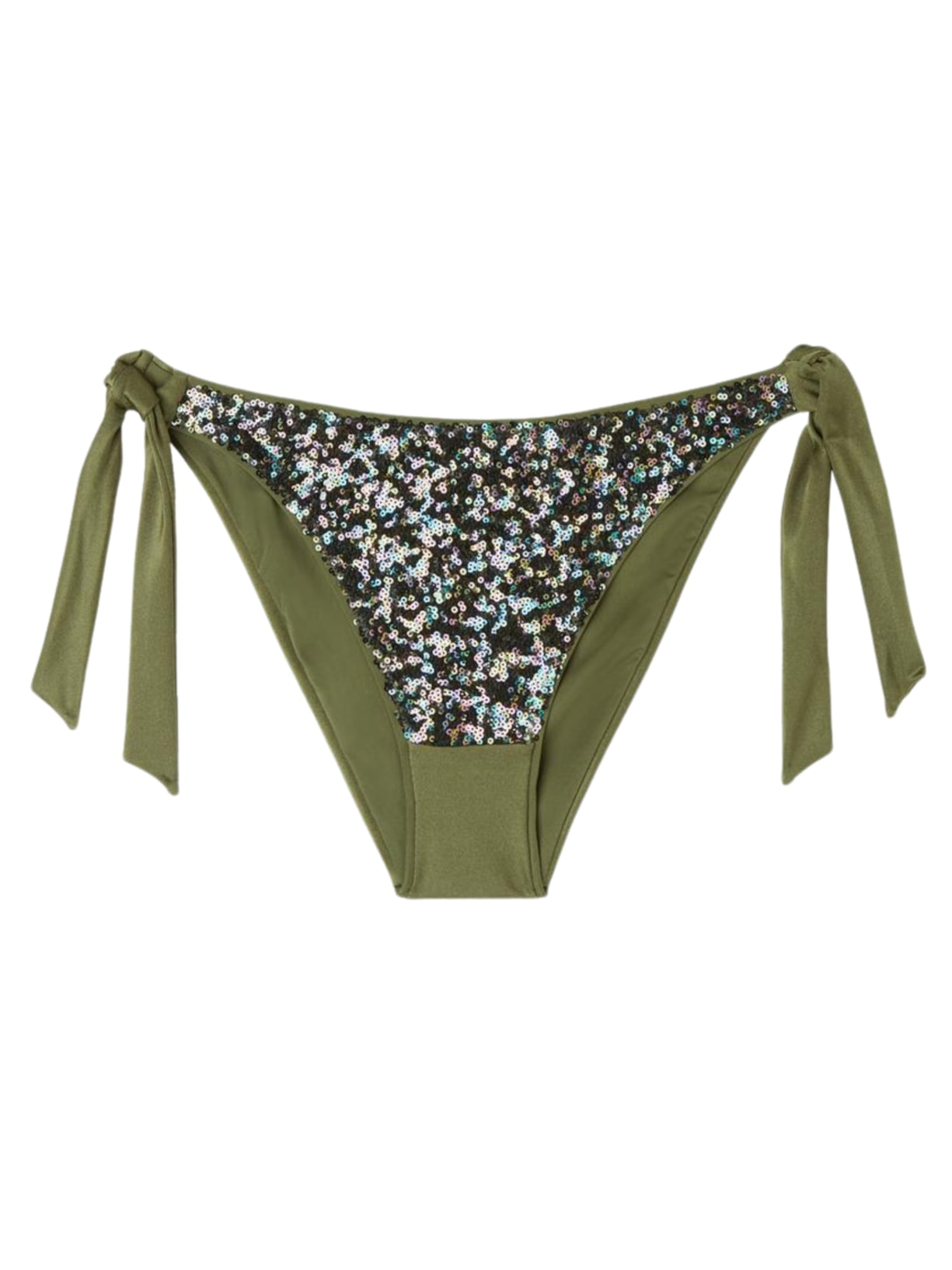 Calcinha De Biquíni Com Laços Glowing Surface - Verde