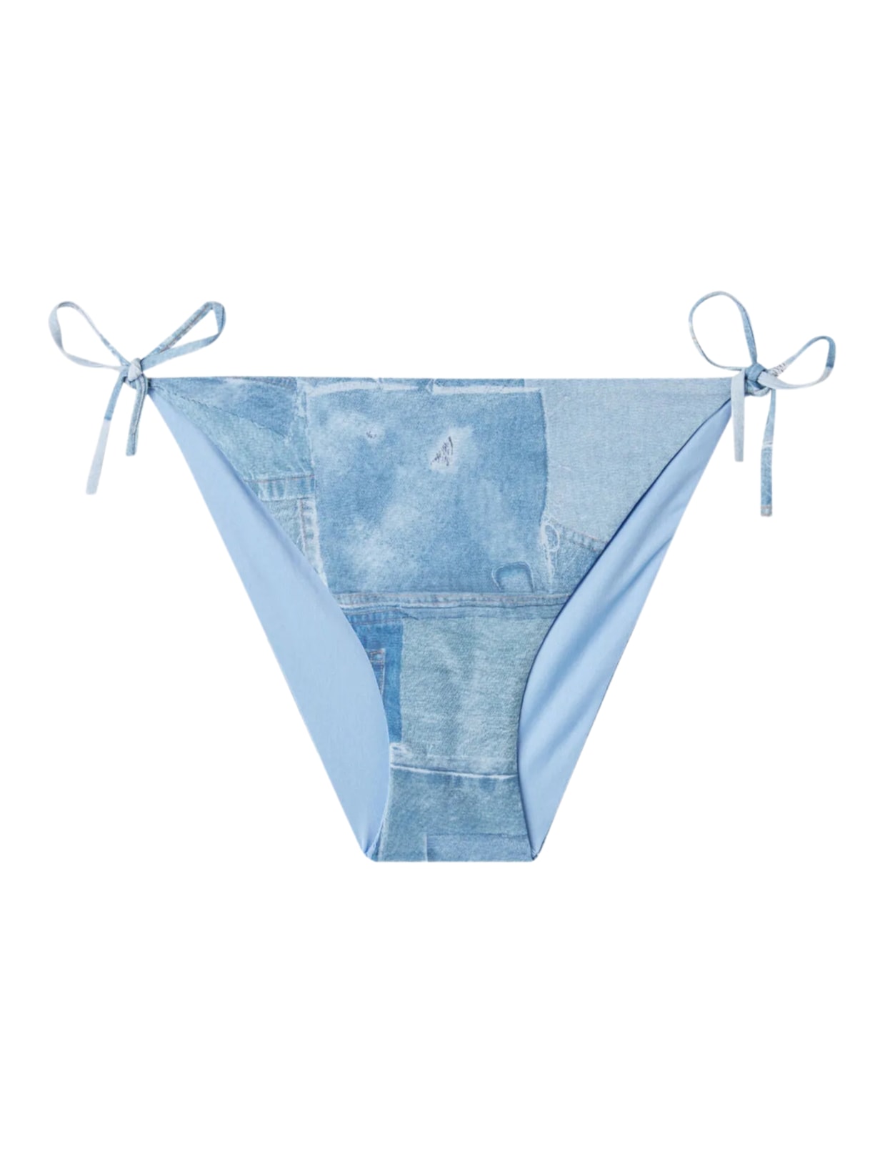 Calcinha De Biquíni Com Laços Jeans Ibiza - Azul