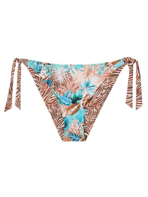 Calcinha De Biquíni Com Laços Wild Foliage - Verde