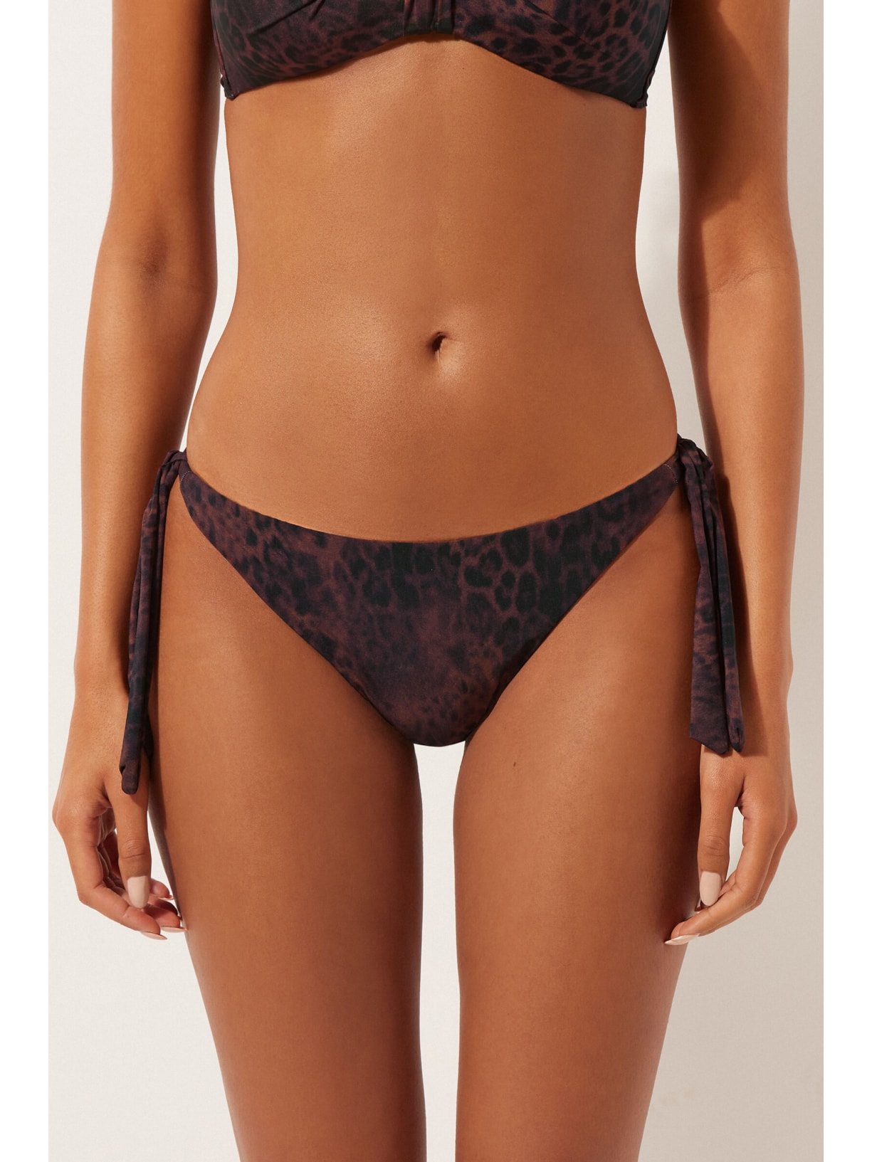 Calcinha De Biquíni Dark Animalier Marrom Calzedonia