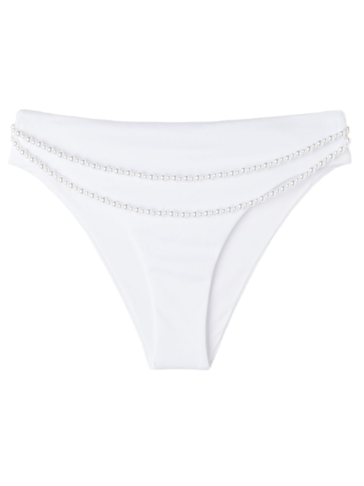 Calcinha De Biquíni De Cintura Alta White Pearls - Branco