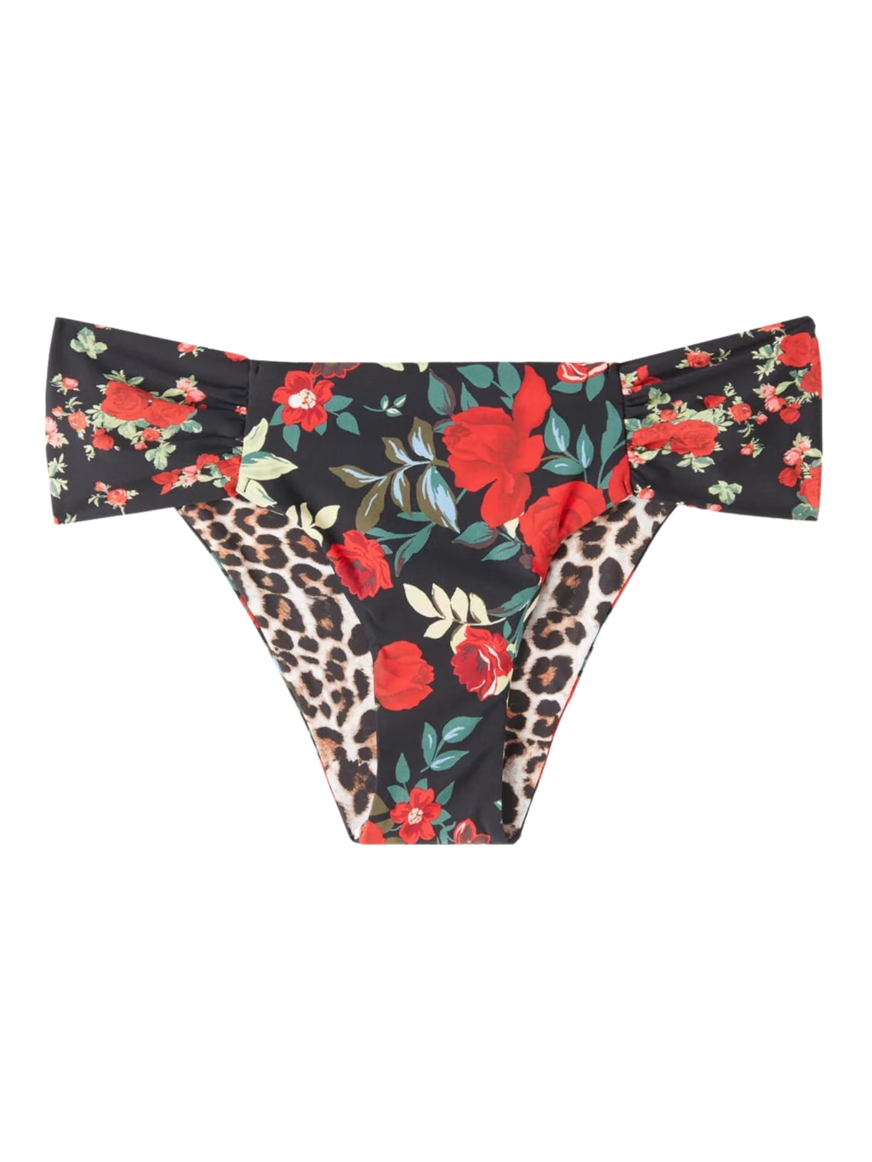 Calcinha De Biquíni Dupla Face Com Drapeado Nizza - Preto