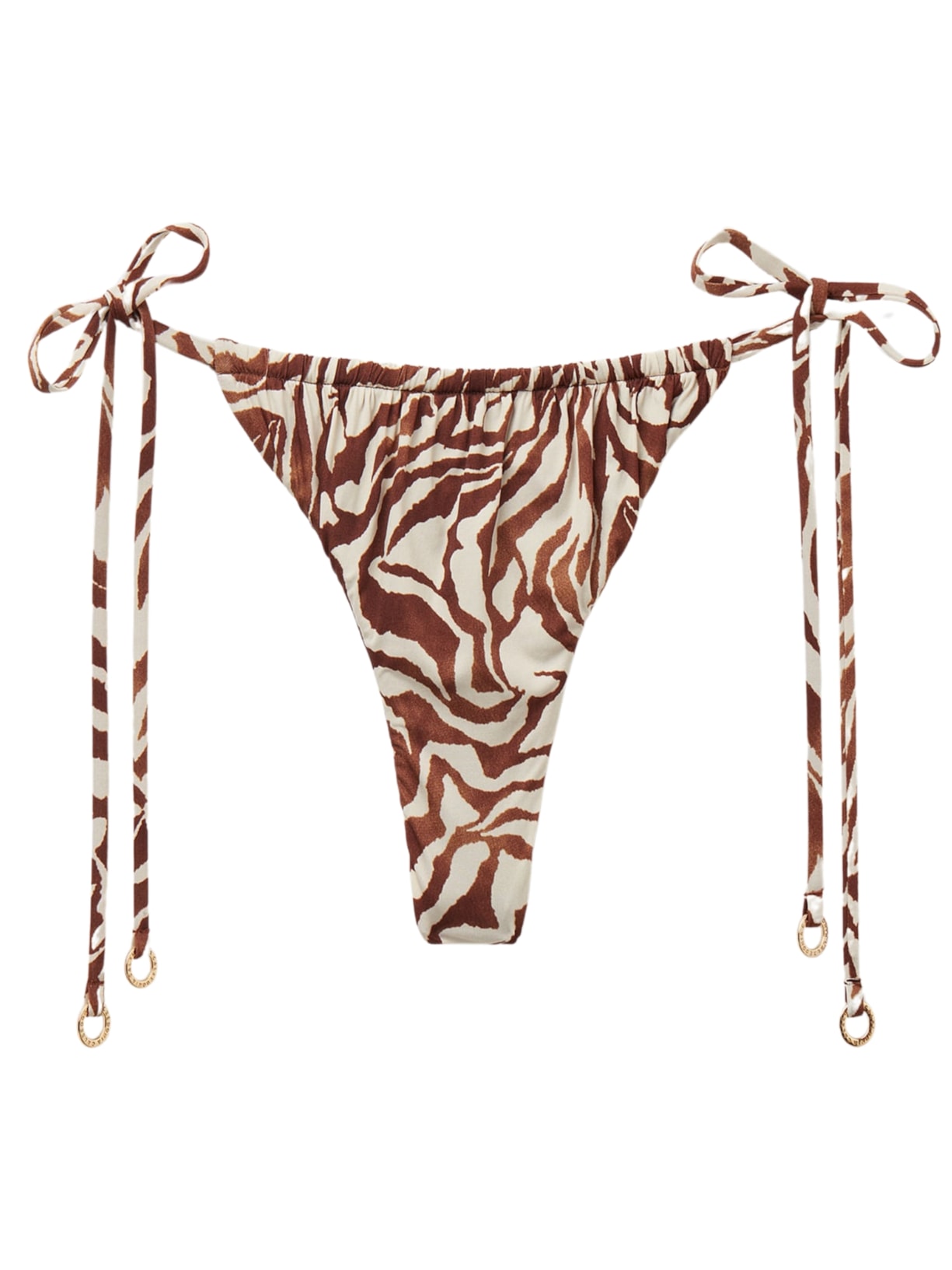 Calcinha De Biquíni Fio Dental Brown Zebra - Marrom