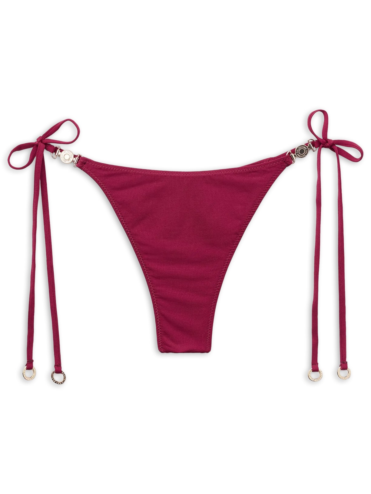 Calcinha De Biquíni Fio Dental Com Amarração Minimal Fit Bordô Calzedonia