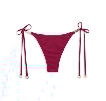 Calcinha De Biquíni Fio Dental Com Amarração Minimal Fit - Bordô