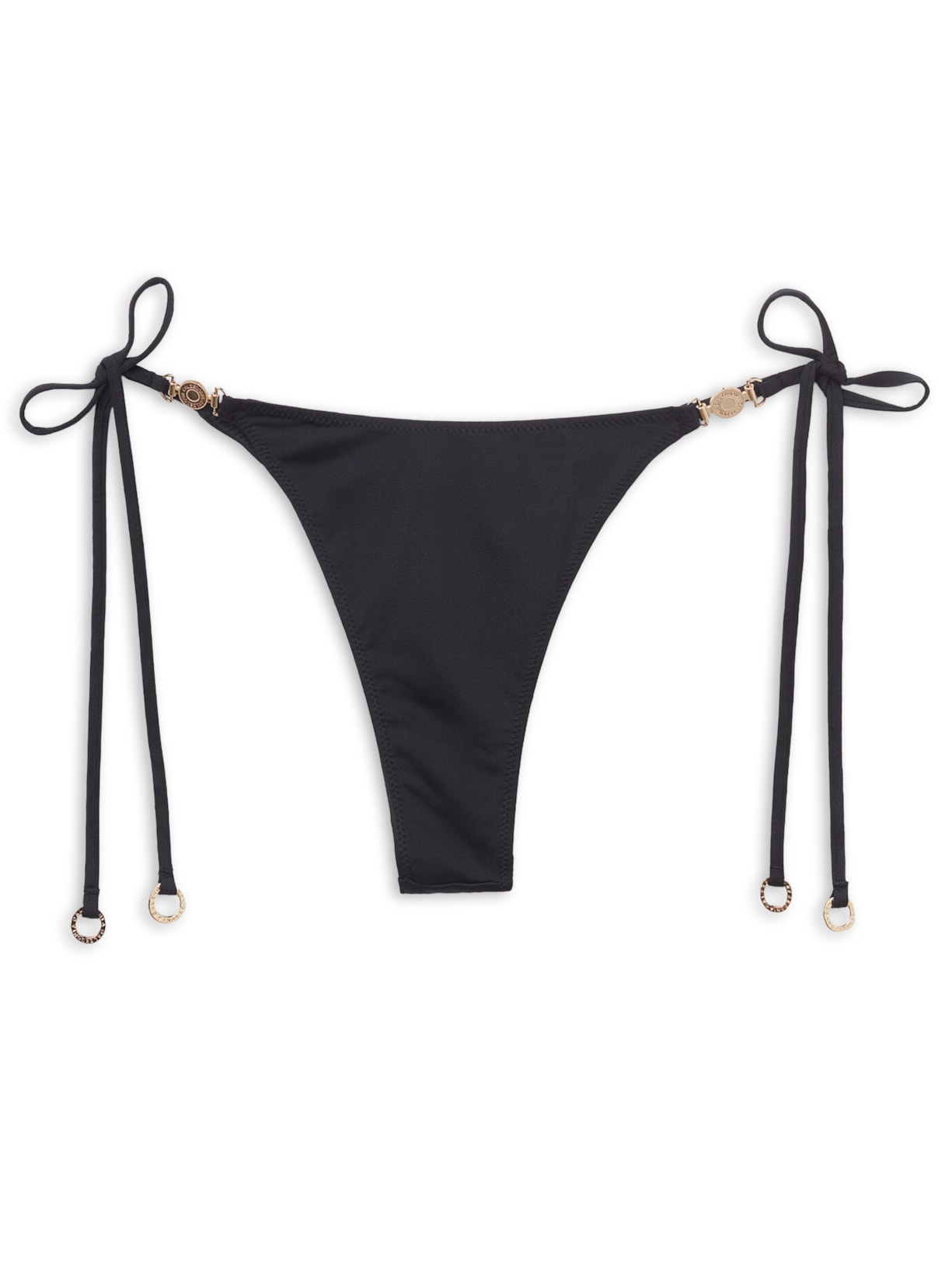 Calcinha De Biquíni Fio Dental Com Amarração Minimal Fit Preto Calzedonia