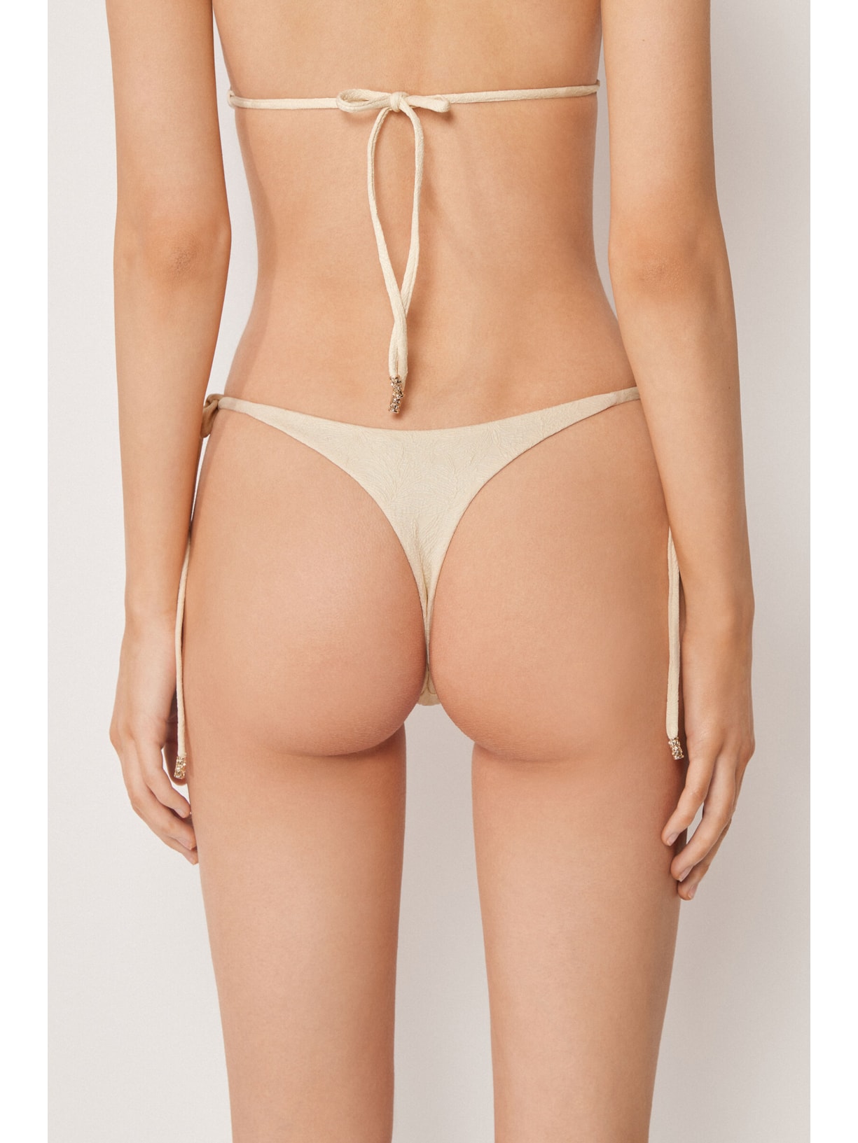 Calcinha De Biquíni Fio Dental Com Amarração Wild Jungle Off-White Calzedonia