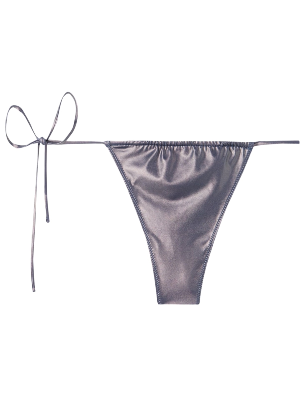 Calcinha De Biquíni Fio Dental Com Efeito Envernizado Daytona - Roxo