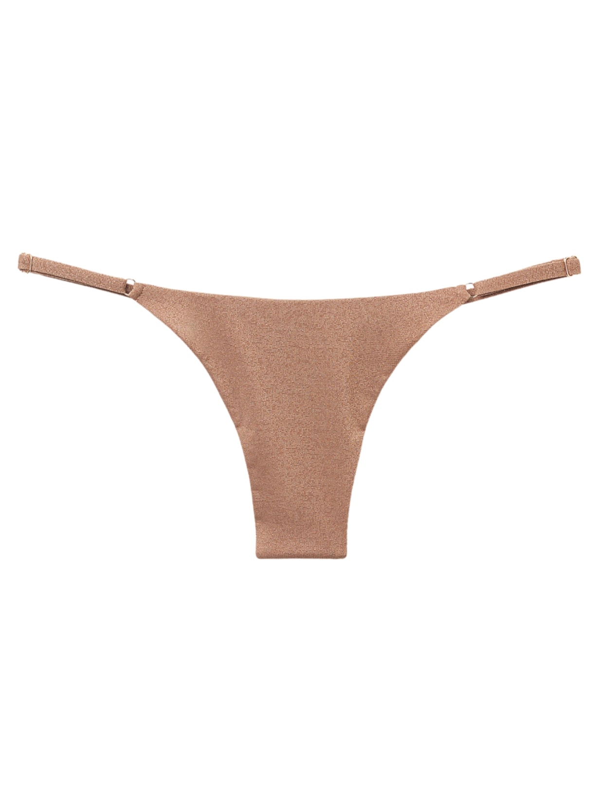 Calcinha De Biquíni Fio Dental Golden Gleam - Bege