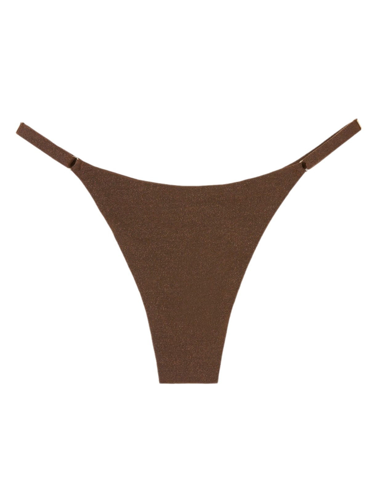Calcinha De Biquíni Fio Dental Golden Gleam - Marrom