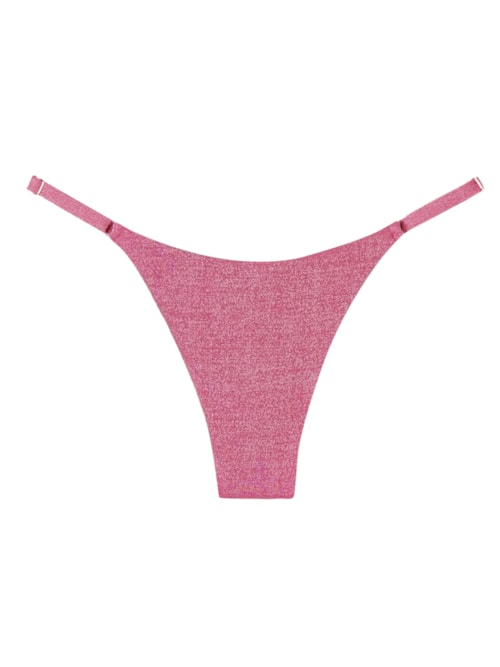 Calcinha De Biquíni Fio Dental Golden Gleam - Rosa