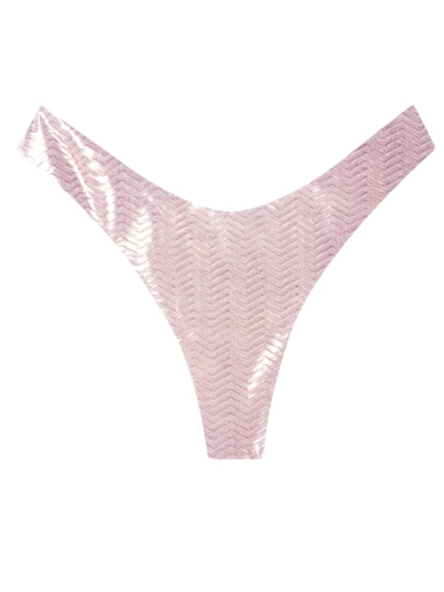 Calcinha De Biquíni Fio Dental Metallic Skin - Rosa