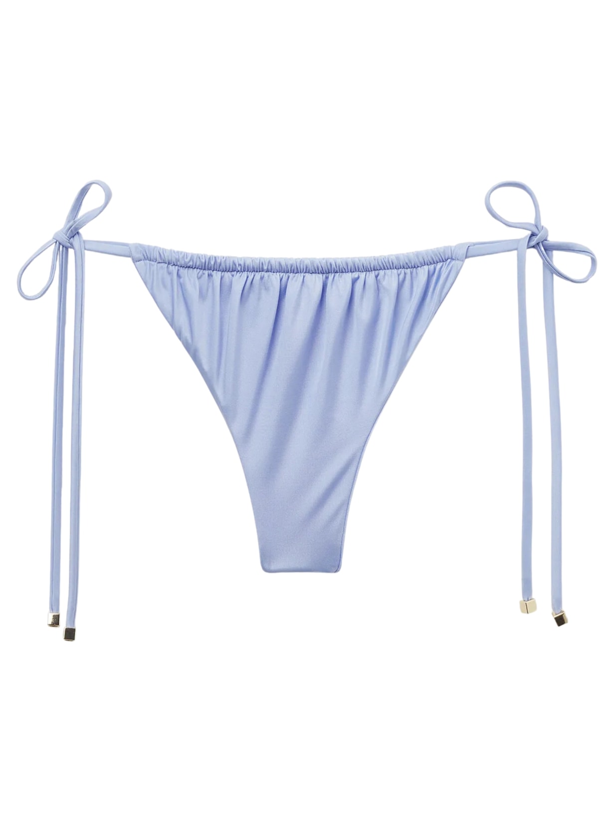 Calcinha De Biquíni Fio Dental Shiny Satin Azul Calzedonia