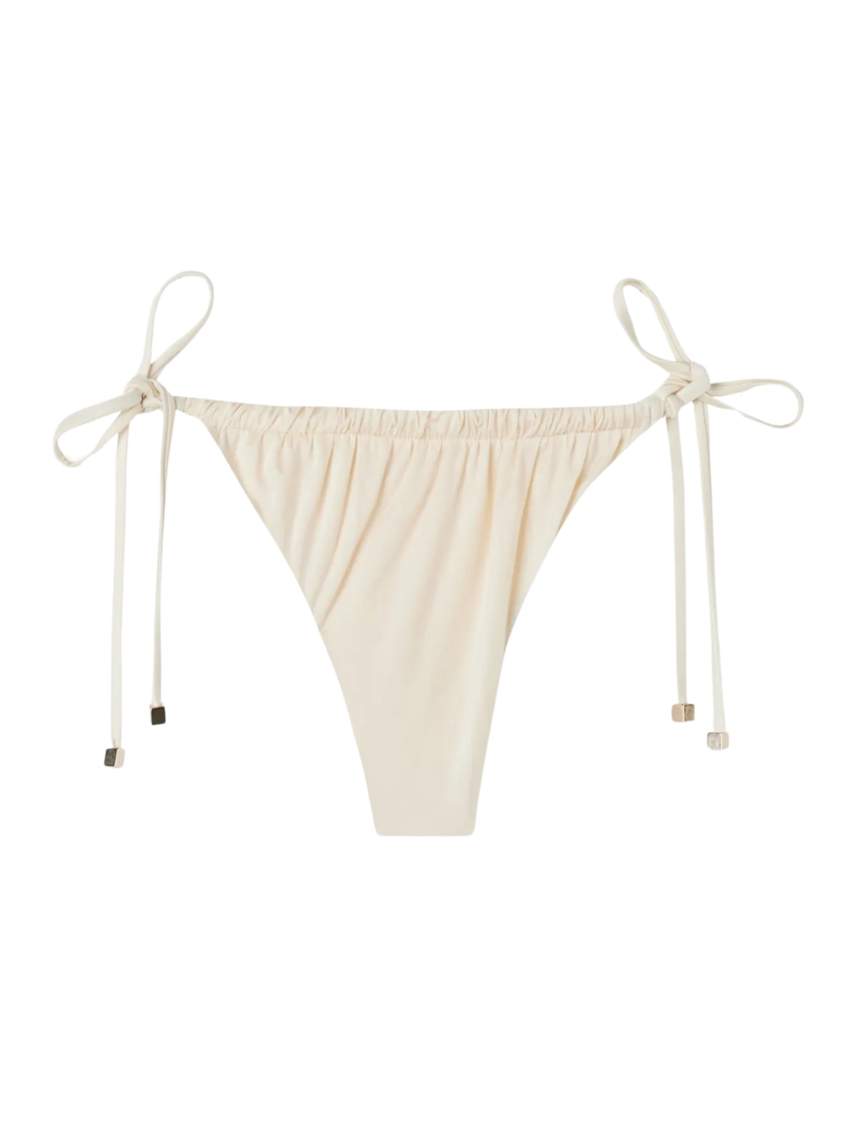 Calcinha De Biquíni Fio Dental Shiny Satin Off-White Calzedonia