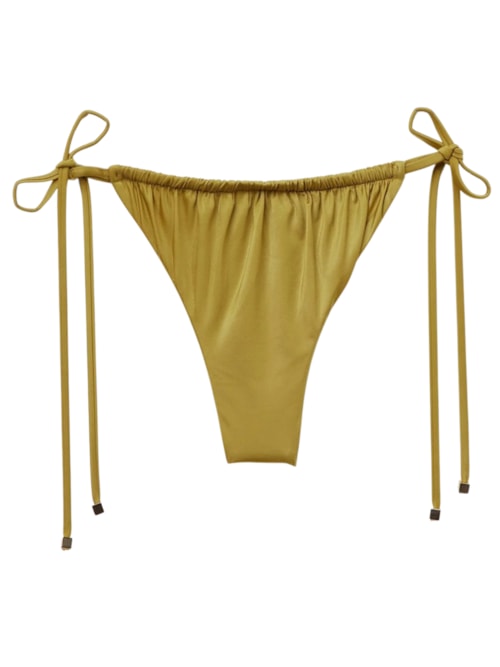 Calcinha De Biquíni Fio Dental Shiny Satin - Verde