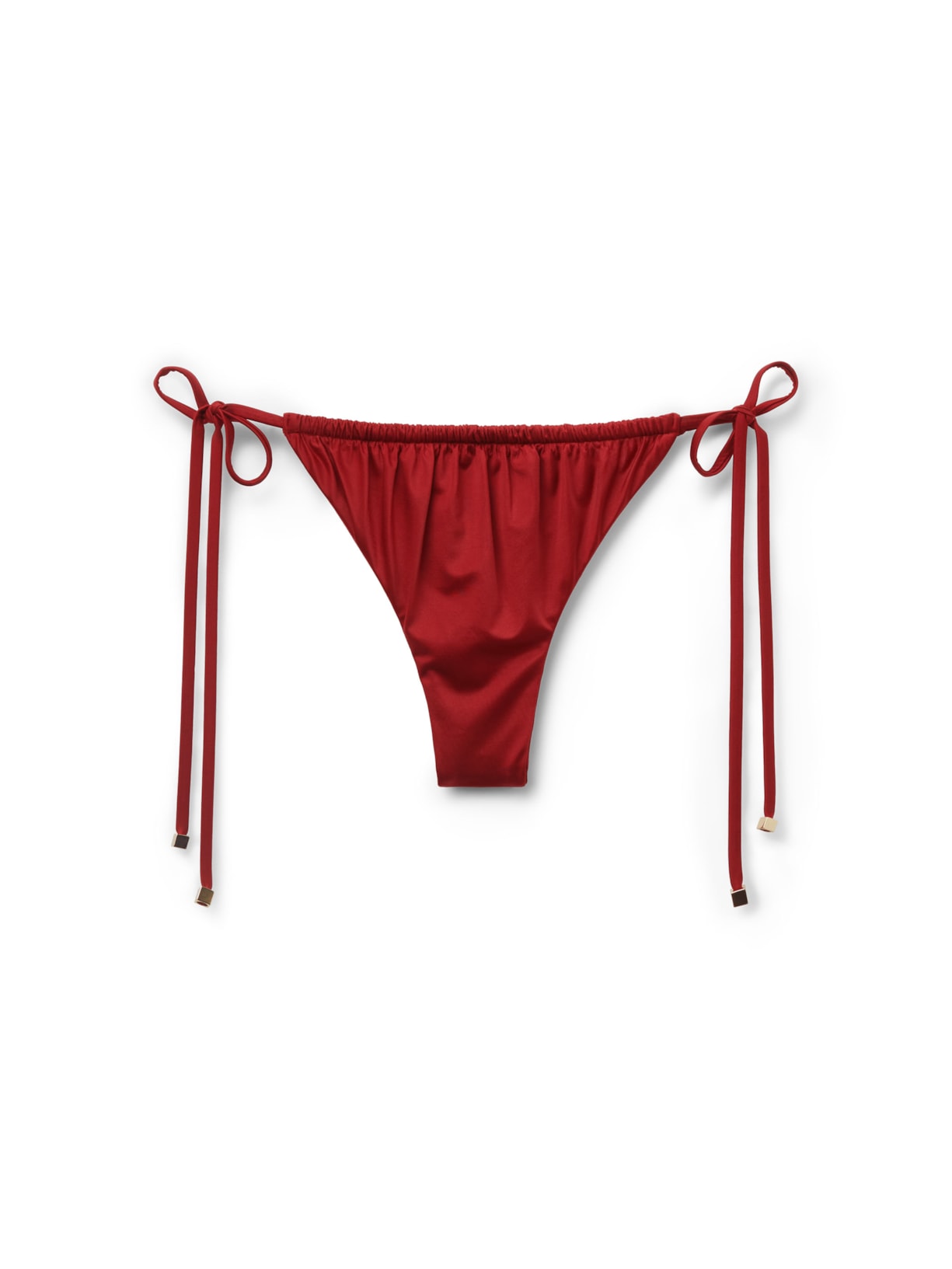 Calcinha De Biquíni Fio Dental Shiny Satin Vermelho Calzedonia