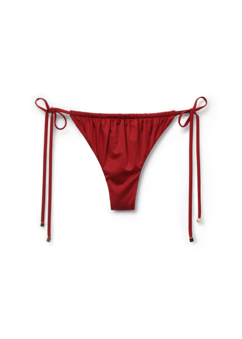 Calcinha De Biquíni Fio Dental Shiny Satin - Vermelho