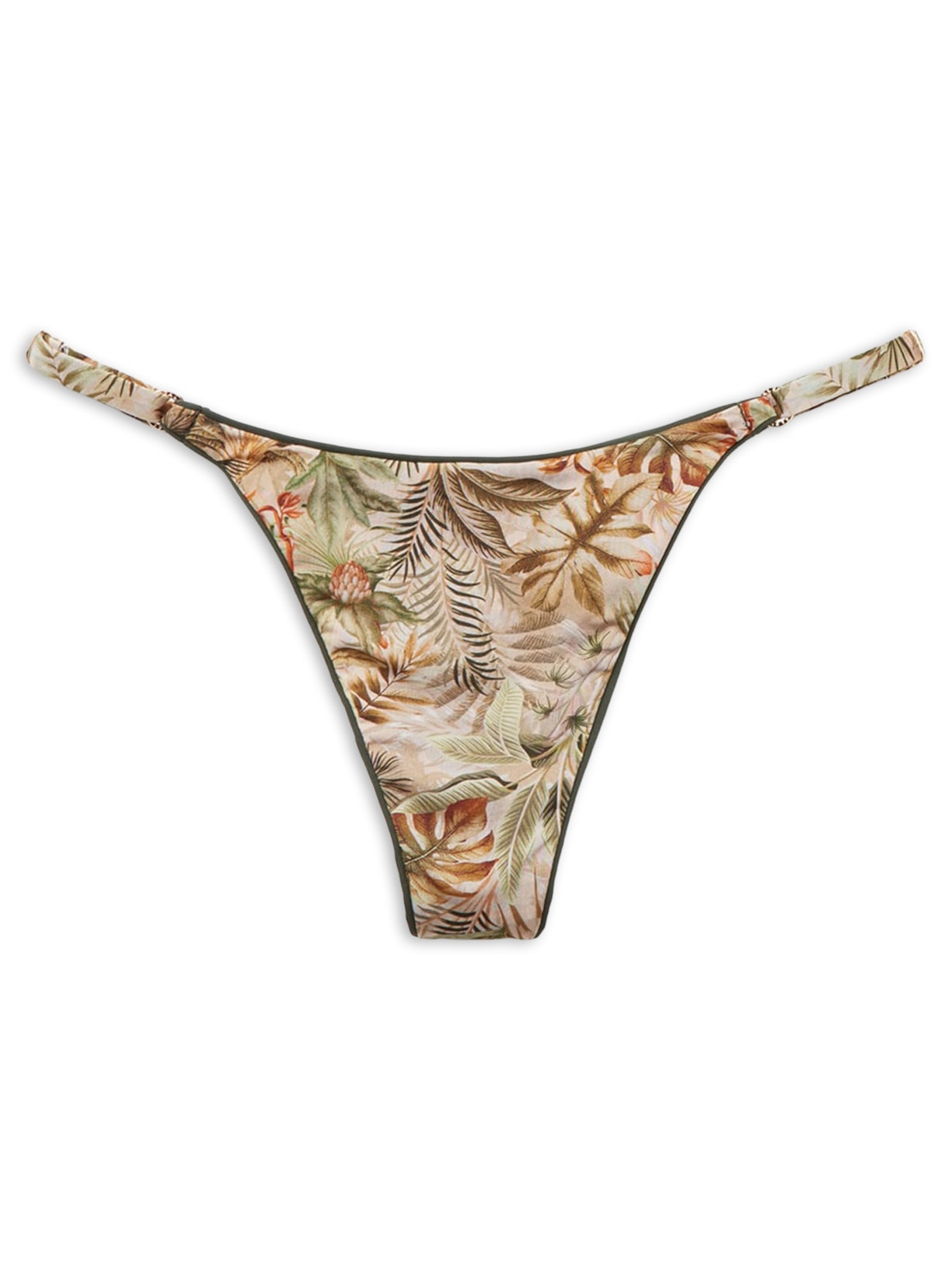 Calcinha De Biquíni Fio Dental Tropical Foliage - Verde