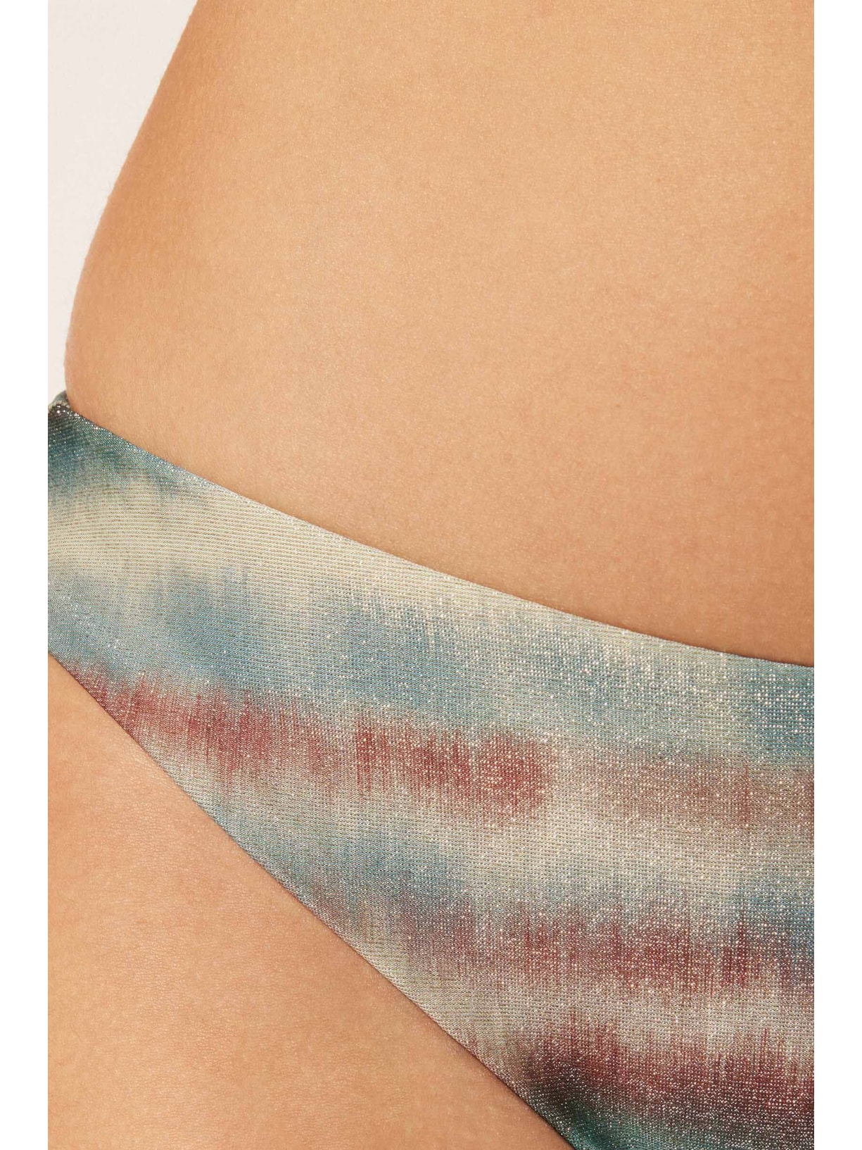 Calcinha De Biquíni Glittery Tie-Dye Azul Calzedonia