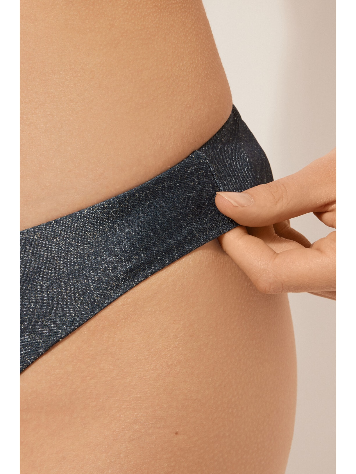 Calcinha De Biquíni Glowing Python Azul Calzedonia