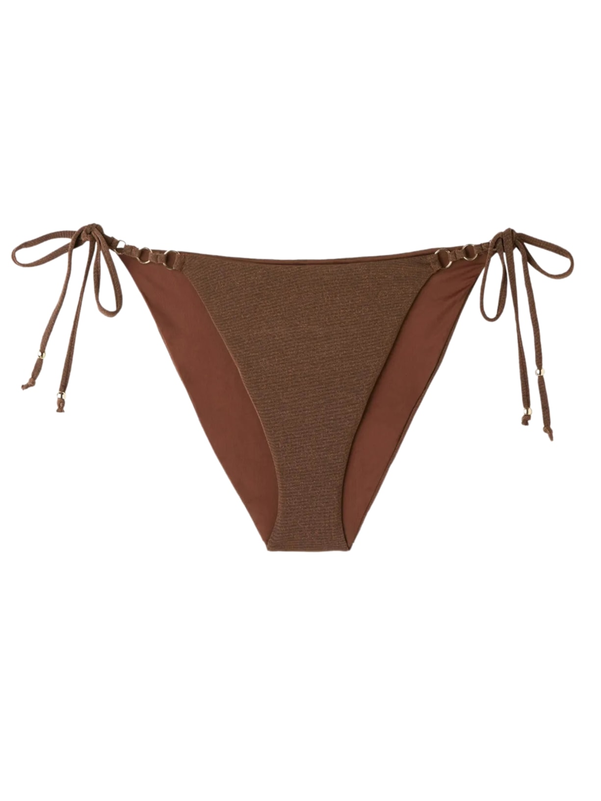 Calcinha De Biquíni Golden Gleam - Marrom