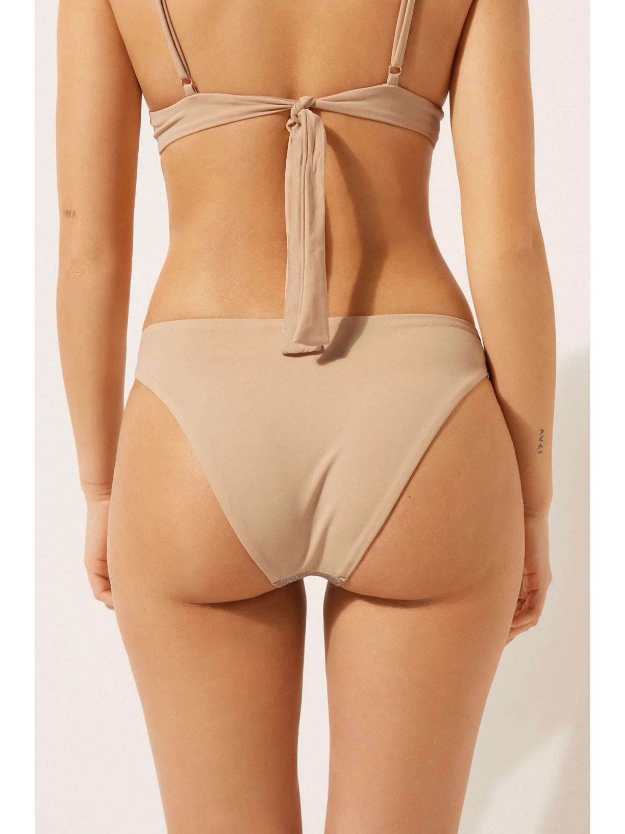 Calcinha De Biquíni Golden Glitter Rosa Calzedonia