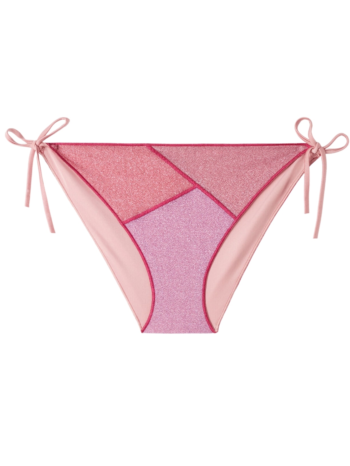 Calcinha De Biquíni Lamê Com Laços Lisbona - Rosa