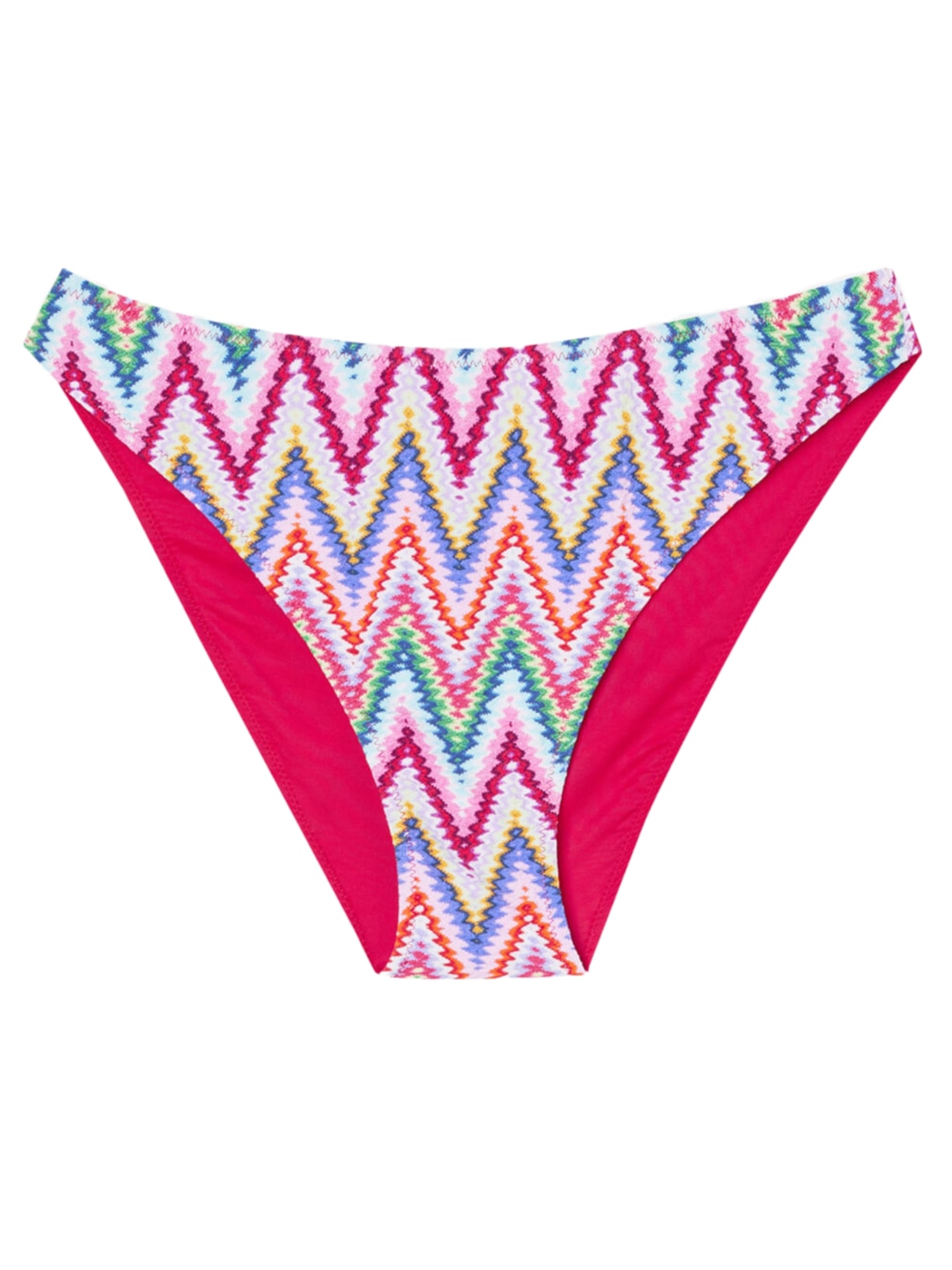 Calcinha De Biquíni Multicolor Chevron - Rosa