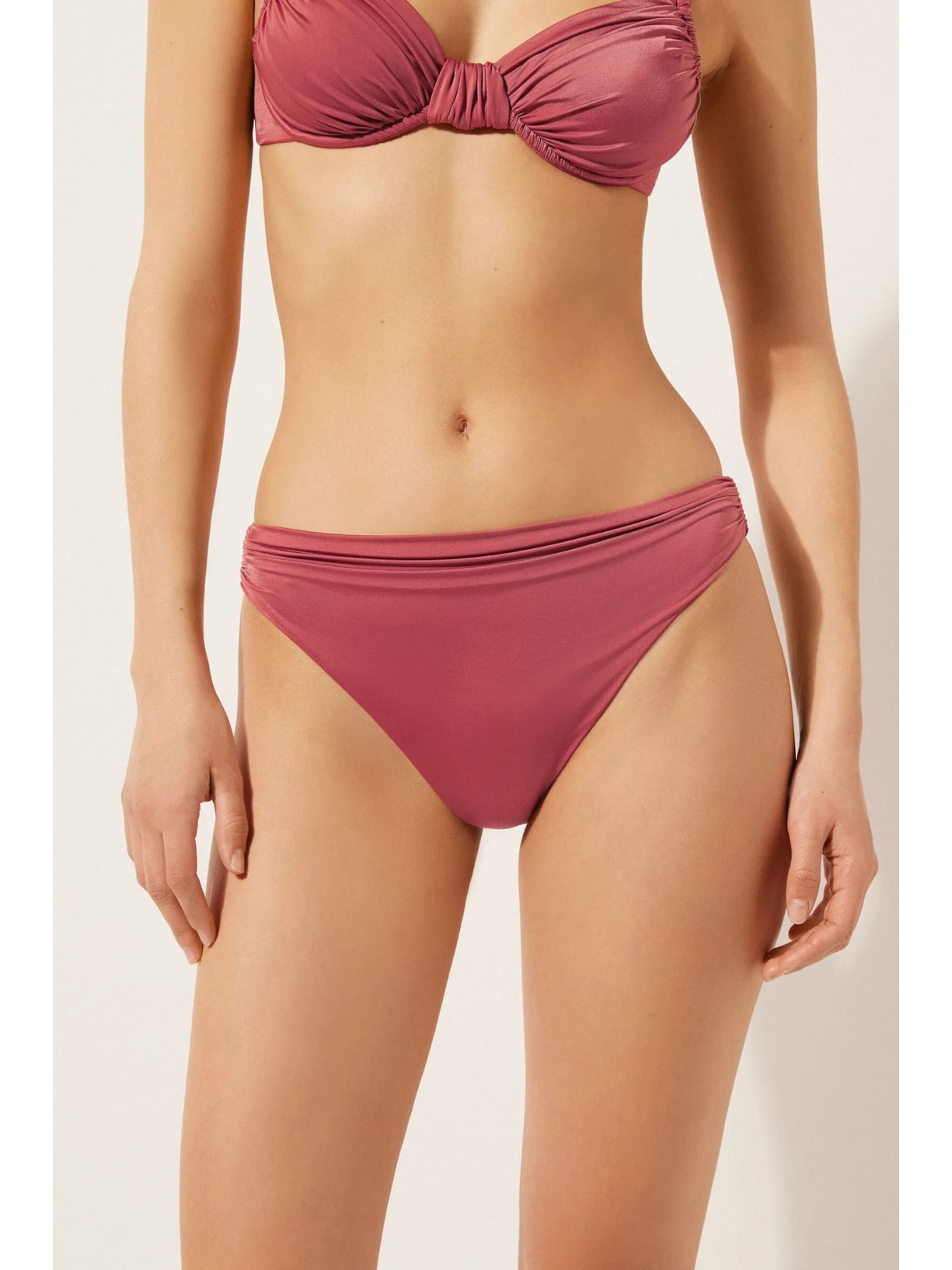 Calcinha De Biquíni Shiny Satin Laranja Calzedonia