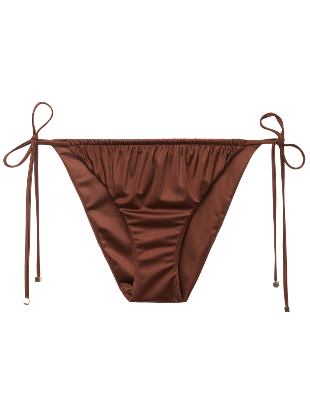 Calcinha De Biquíni Shiny Satin - Marrom