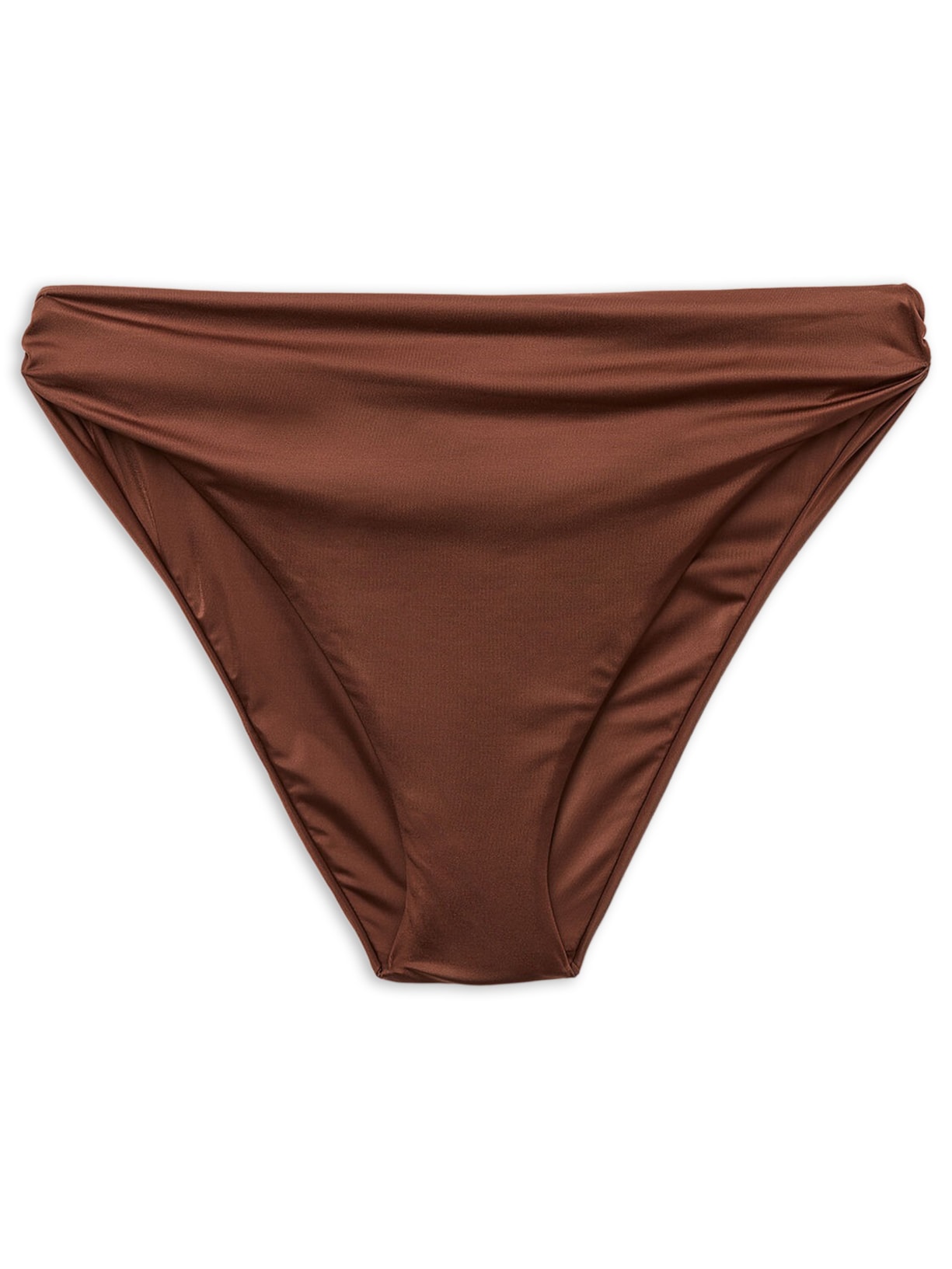 Calcinha De Biquíni Shiny Satin Marrom Calzedonia