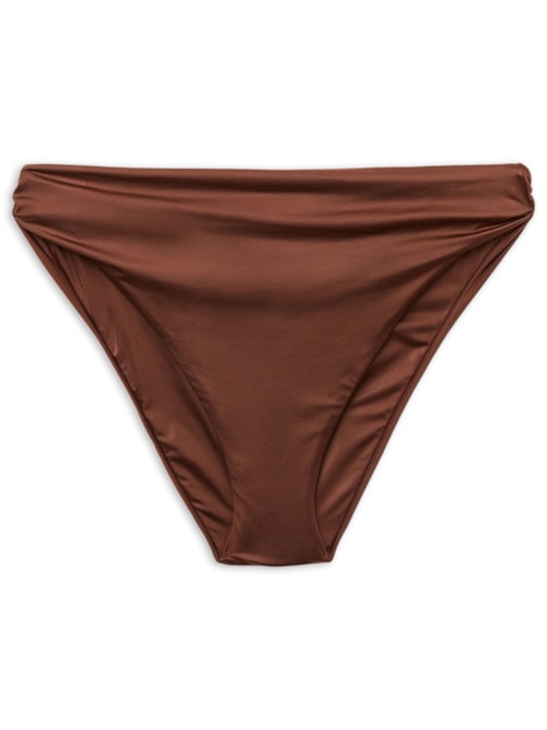 Calcinha De Biquíni Shiny Satin - Marrom