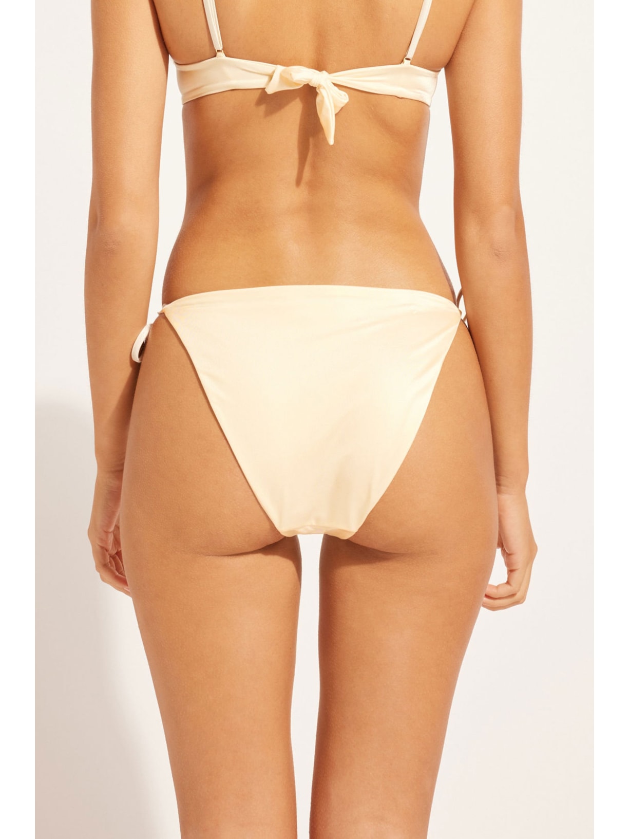 Calcinha De Biquíni Shiny Satin Off-White Calzedonia
