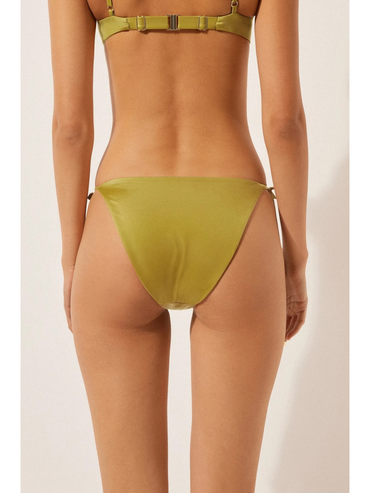 Calcinha De Biquíni Shiny Satin Verde Calzedonia