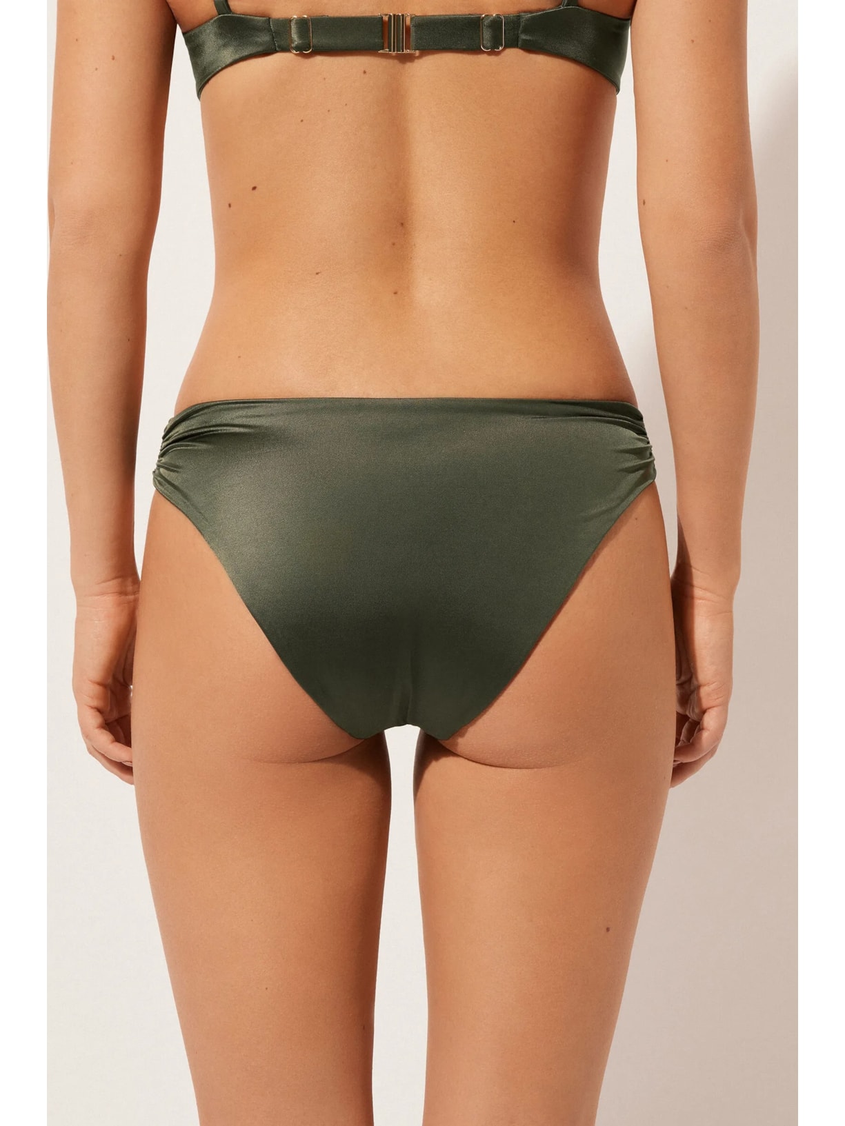 Calcinha De Biquíni Shiny Satin Verde Calzedonia