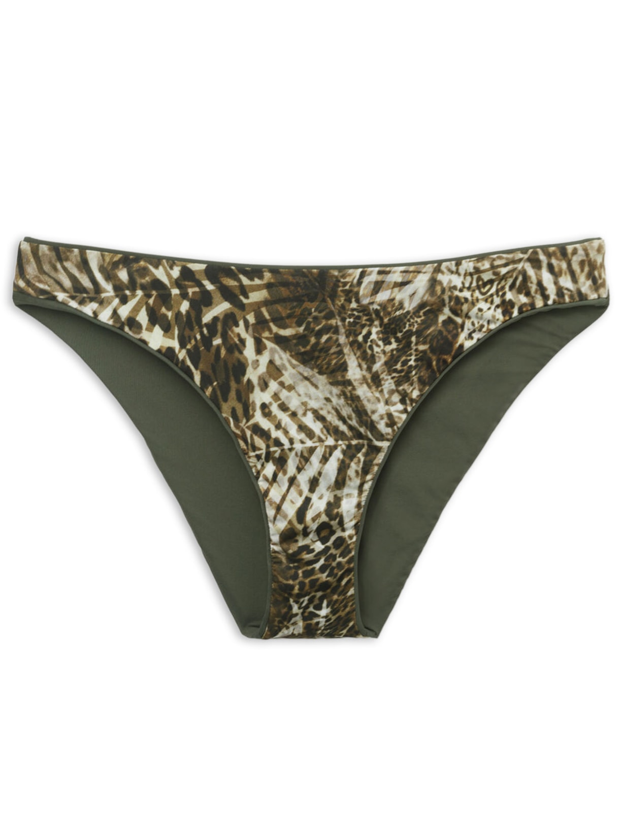 Calcinha De Biquíni Tropical Animalier - Verde