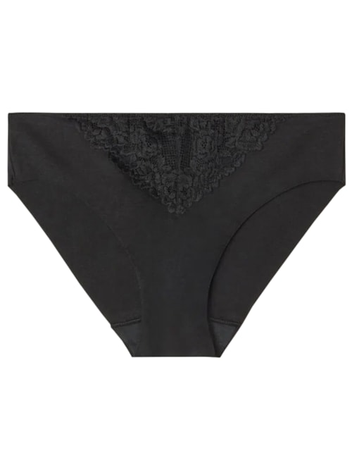 Calcinha Em Algodão Corte à Laser Pretty Flowers - Preto