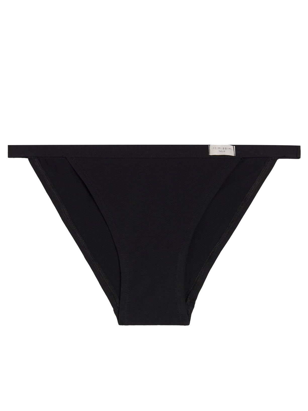 Calcinha Em Algodão e Laterais Finas Elásticas. - Preto