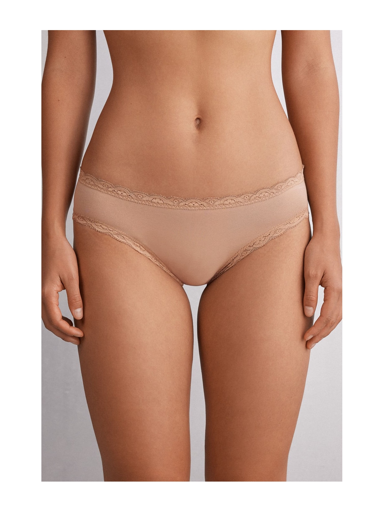Calcinha Em Algodão e Renda Bege Intimissimi