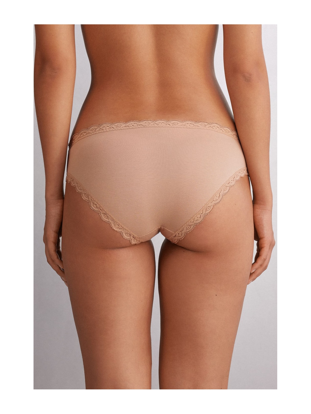 Calcinha Em Algodão e Renda Bege Intimissimi