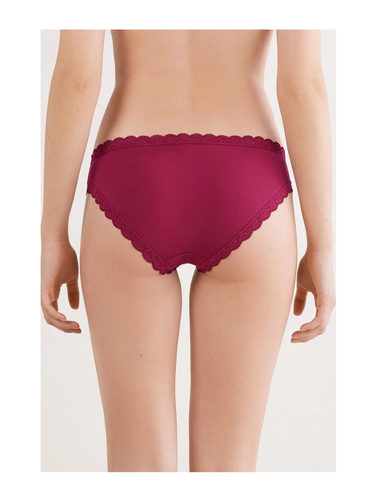 Calcinha Em Algodão e Renda Bordô Intimissimi