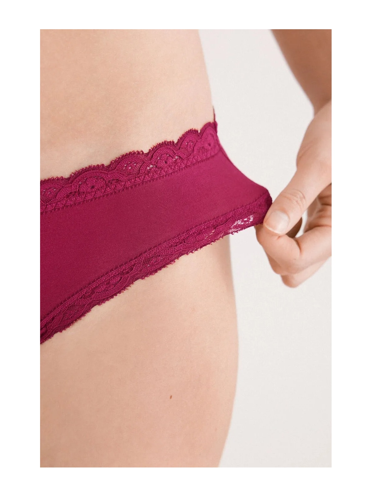 Calcinha Em Algodão e Renda Bordô Intimissimi