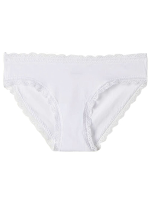 Calcinha Em Algodão e Renda - Branco