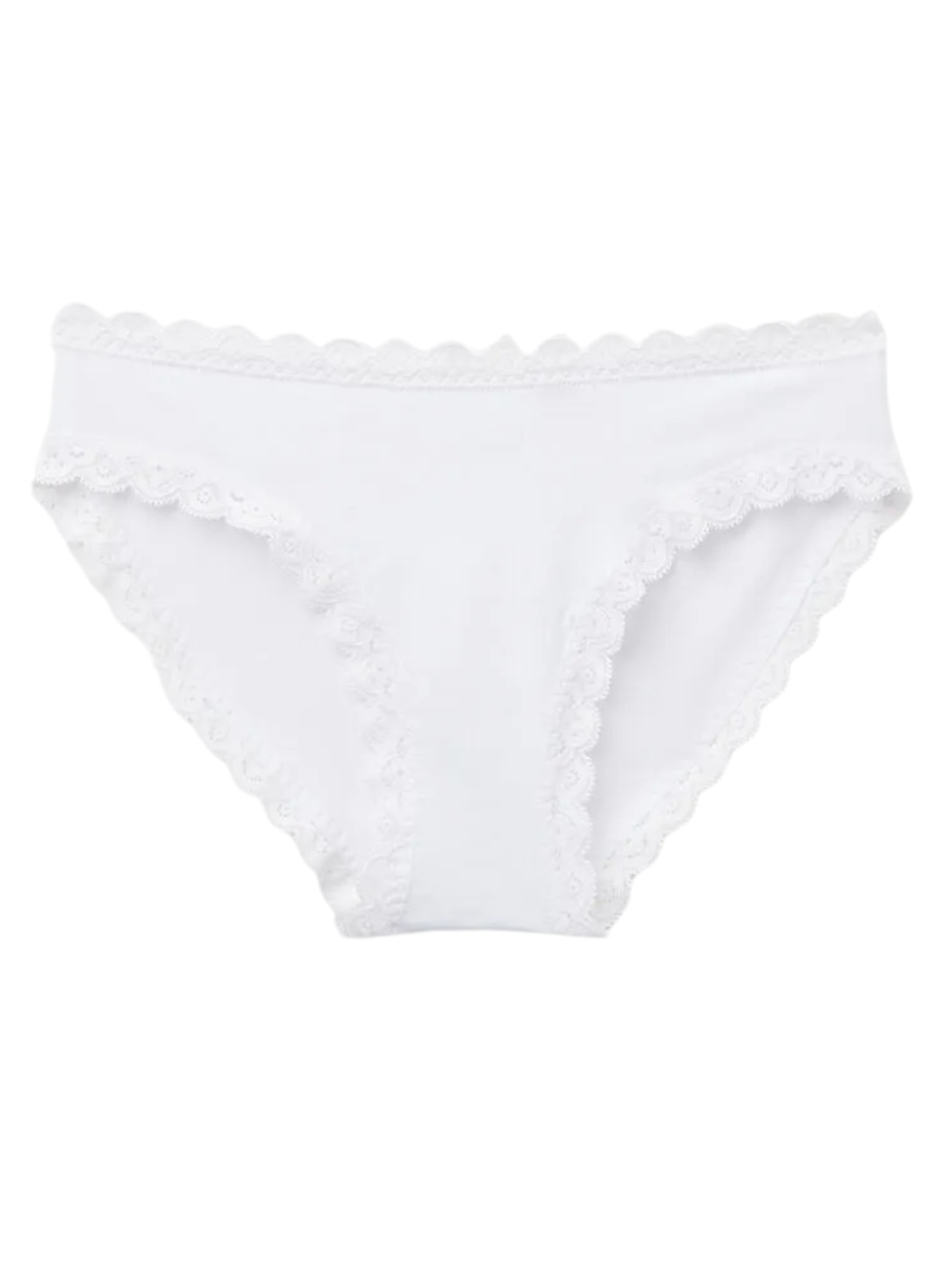 Calcinha Em Algodão e Renda - Branco