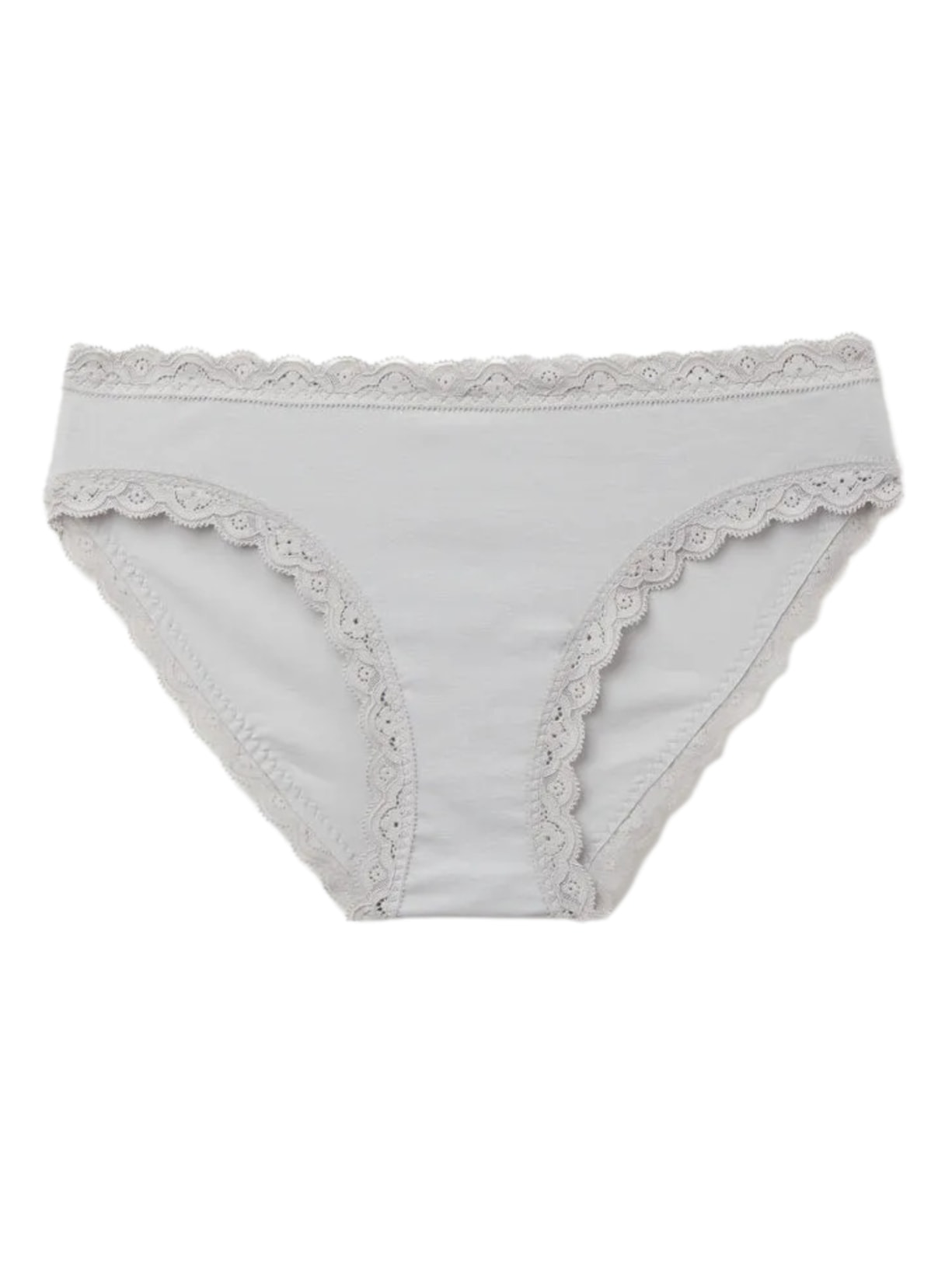 Calcinha Em Algodão e Renda - Cinza