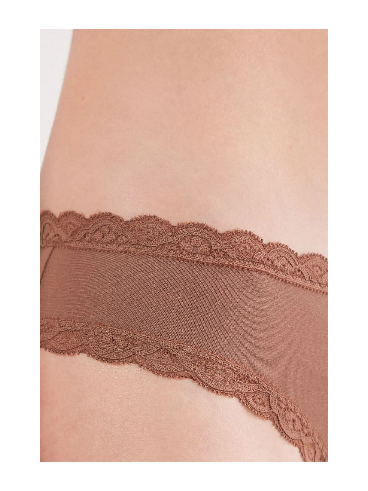 Calcinha Em Algodão e Renda Marrom Intimissimi