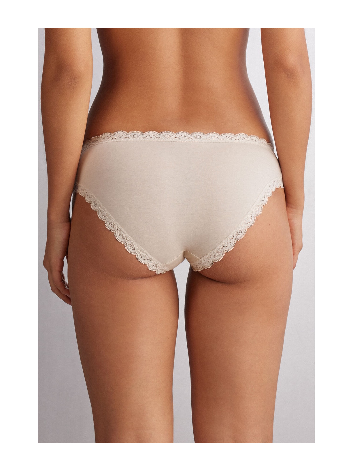 Calcinha Em Algodão e Renda Off-White Intimissimi