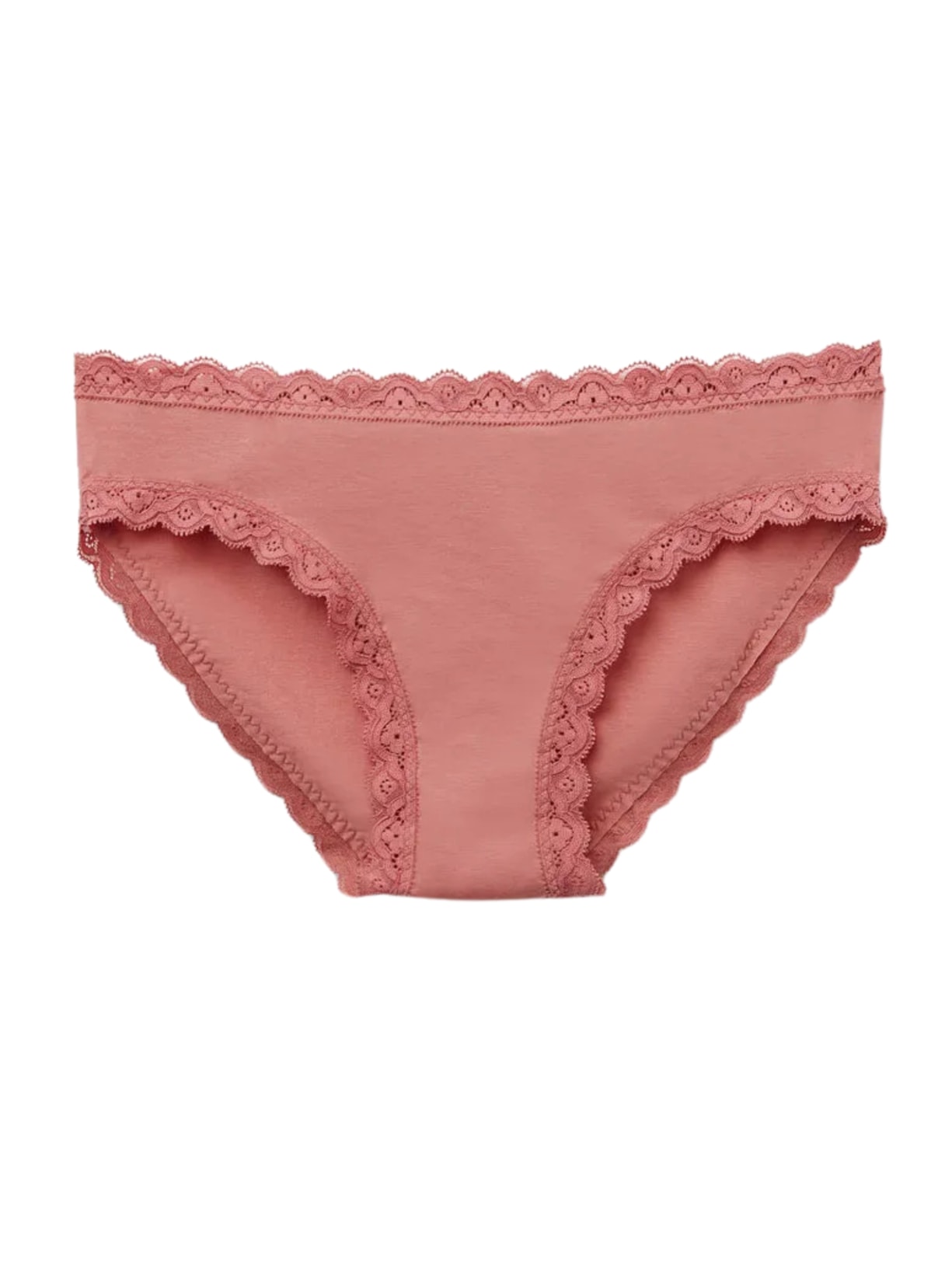 Calcinha Em Algodão e Renda - Rosa