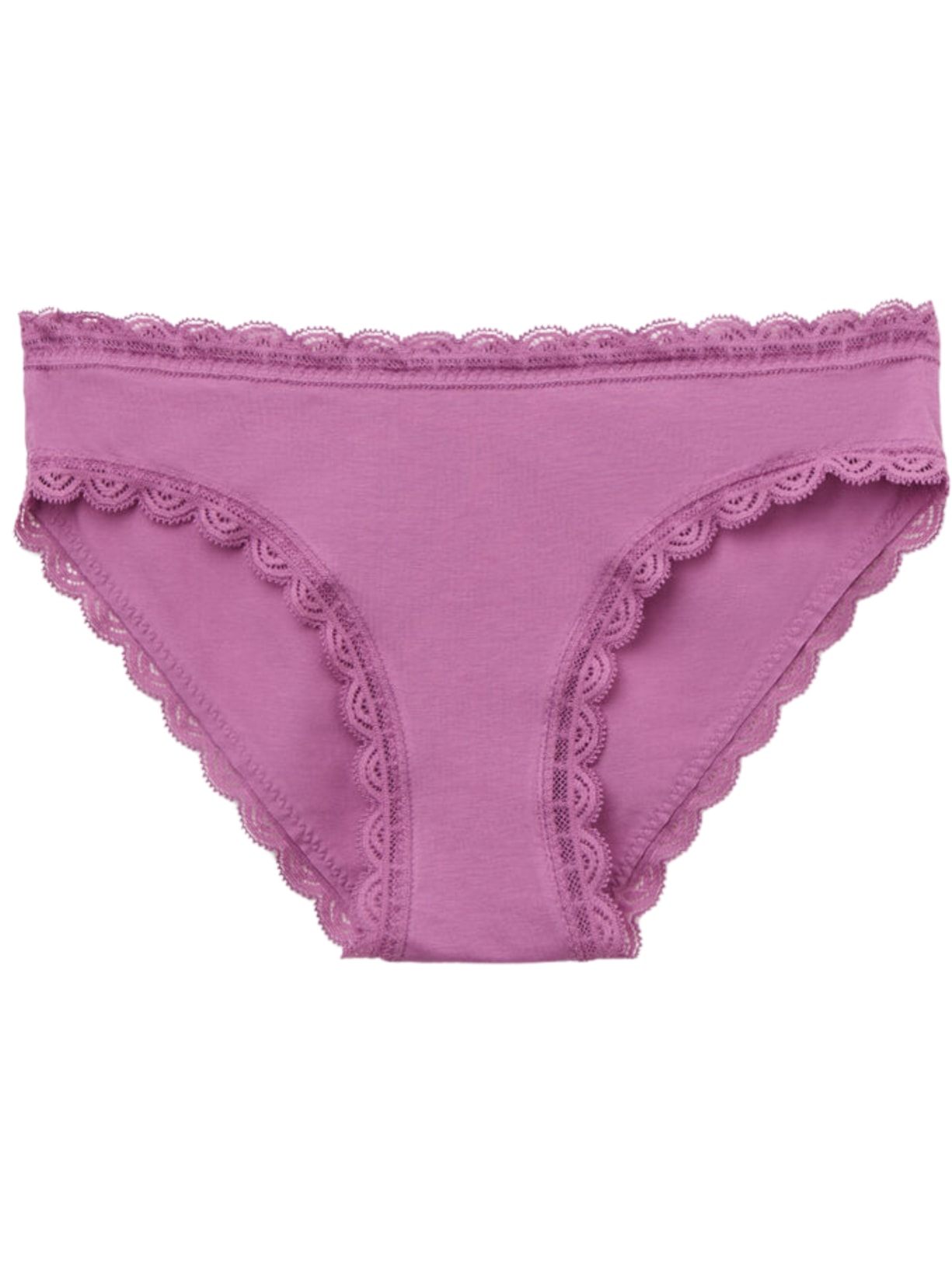 Calcinha Em Algodão e Renda - Roxo